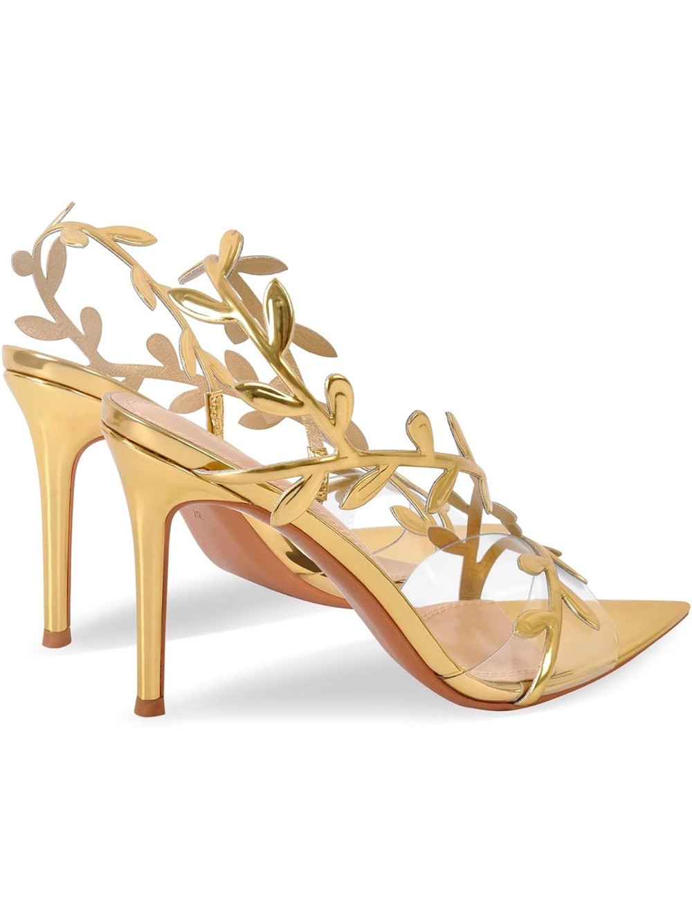 Gold Leaf Stiletto Sandals